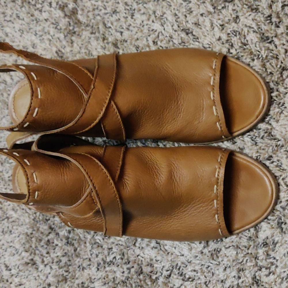 Open Toe Leather Bootie